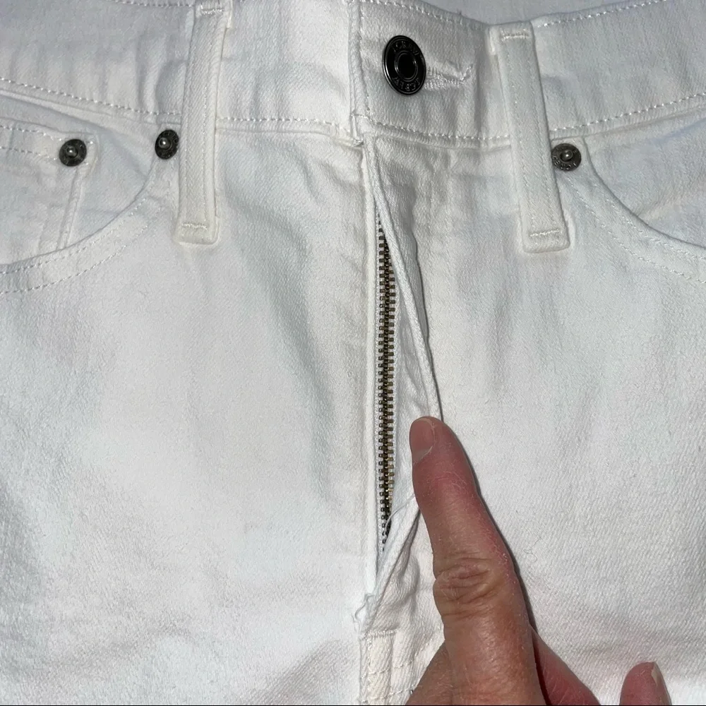 J Crew Long Denim Short in White Jean Size 29